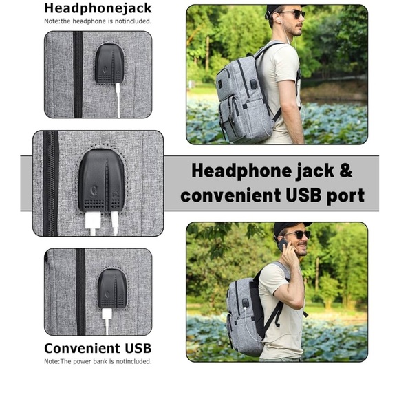 Stylish Gray Men's Backpack - Picture 9 of 10